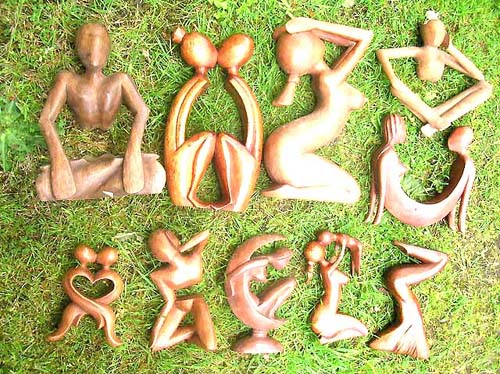  abstract carvings wooden statues
