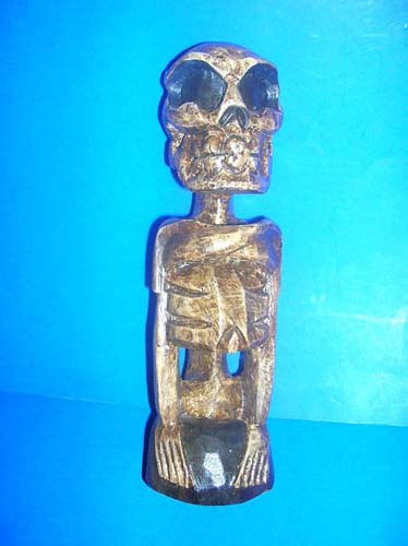 , skeleton wood statues