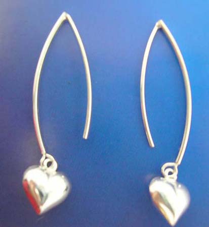 heart sterling silver earring