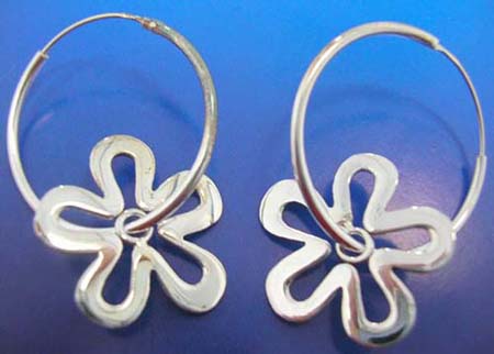 flower silver earring