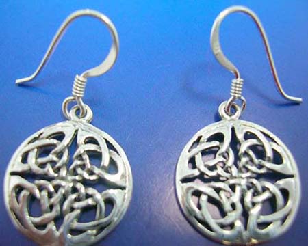 celtic knotwork silver earring