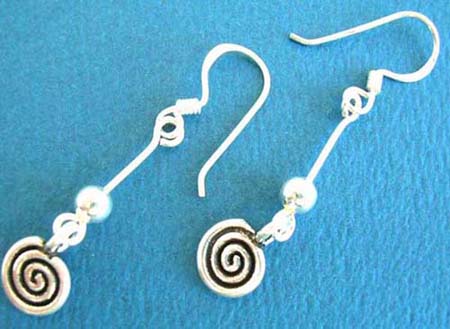  thailand handmade french hook 925 sterling silver with a pole holding a spiral