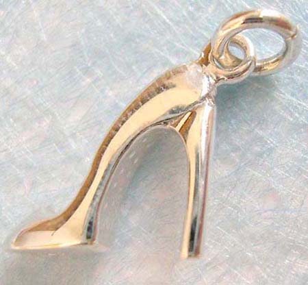  sterling silver 925 thailand made pendant with high heel pattern