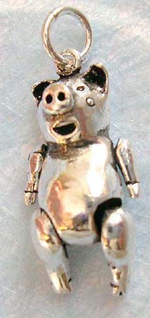  movable sterling silver cutie pig pendant