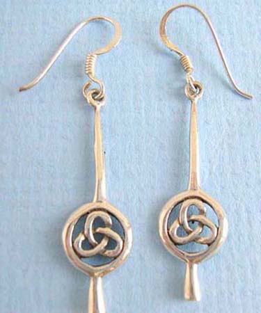  genius thai sterling silver earring on french wire celtic triangle