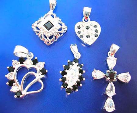 cz sterling silver pendants charms accessory pendant