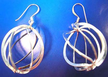  925 sterling silver earrings outlined in circles