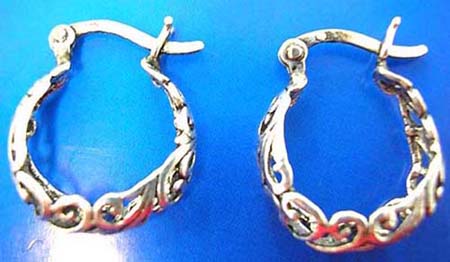  filigree sterling silver ear hoop earrings
