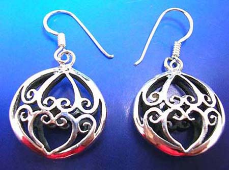 filigree 925 sterling silver fishi hook earrings