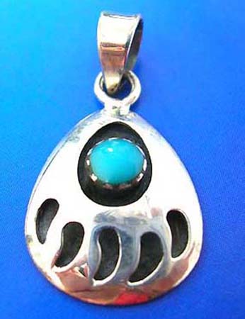  sterling silver pendant turquoise semi precious stone