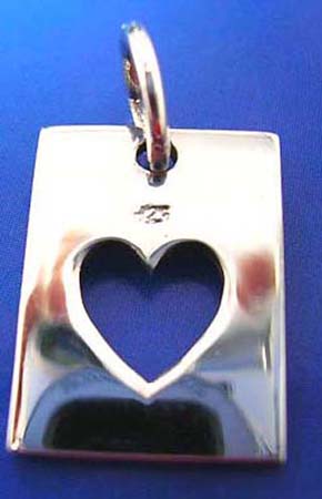  heart love jewelry sterling silver 925 thailand made pendant in heart lock outline