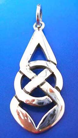  solid sterling silver 925 thailand made pendant in celtic knot work outline