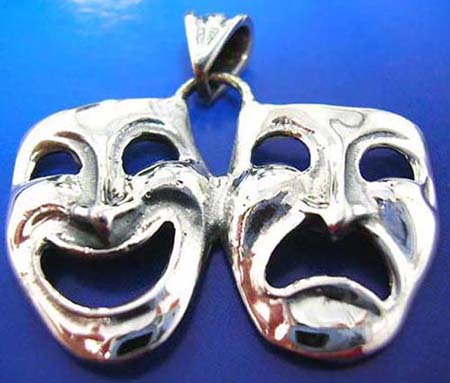  double face plaque sterling silver 925 thailand made pendant