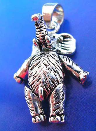  sterling silver 925 thailand made pendant in elephant outline with movable head, arms and legs