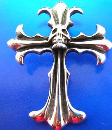  cross with skull thai silver pendant sterling 925