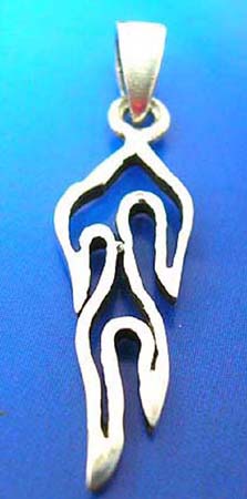  celtic jewelry pendant made of 925. sterling silver in celtic fire flame outline