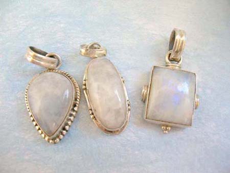 moon stone silver pendants