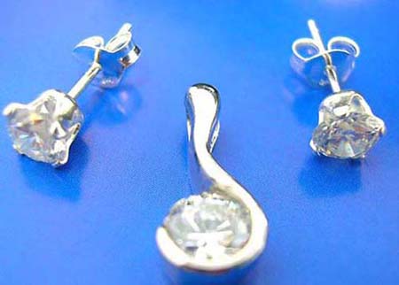 sterling silver  cz jewelry set