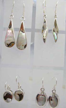 sea shell inlay silver jewelry