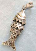 Movable fish Thai silver pendant sterling 925