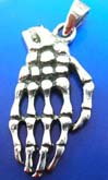 Skeleton hand bone Thai silver pendant sterling 925