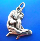 Naked knee-down couple Thai silver pendant sterling 925