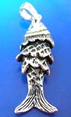 Movable fish Thai silver pendant sterling 925