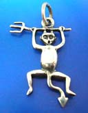Monkey holding weapon Thai silver pendant sterling 925