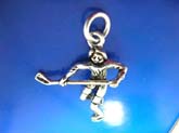 Sport spirit hocky player with stick design sterling silver 925 Thailand made pendant